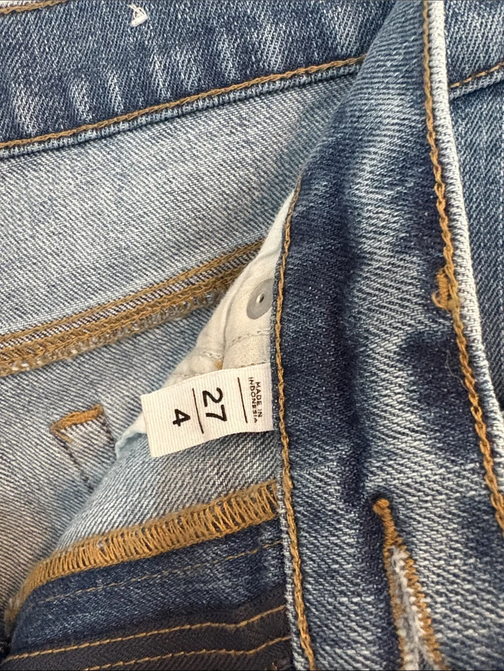 LOFT Medium Blue Denim Shorts with Side Contrast Trim